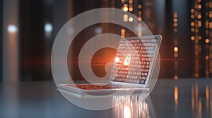 A high-tech digital lock in front of a glowing computer screen, securing sensitive business and personal data