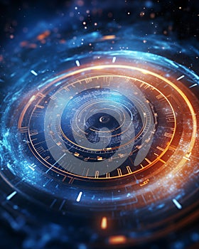 high tech electronic circle background.