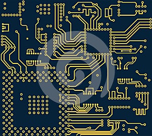 High tech electronic circuit board vector background