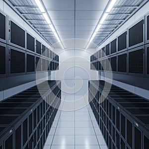 High-tech environment typically used for computing and data storage operati