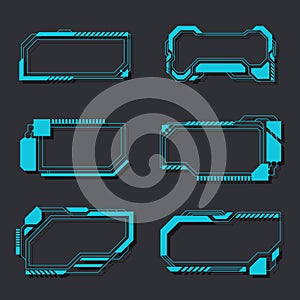 High tech futuristic interface elements panel control menu vector illustration