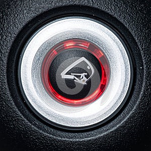 High-Tech Glowing Red Launch Button