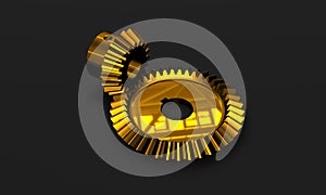 High tech golden gears photo