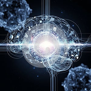 High tech integration highlighting themes of data processing