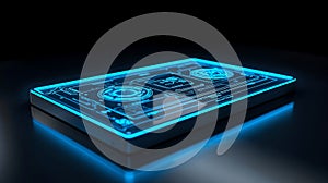 High Tech Interface Display Highlighted With Abstract Digital Design