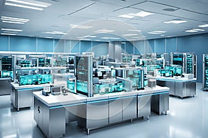 High-Tech Research Lab Filled with Computers and Medical Devices