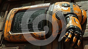 A high-tech laboratory with scientists and engineers collaborating using AI-driven holographic projections. A robotic assistant