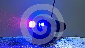 High-Tech Laser Experiment with Blue Beam