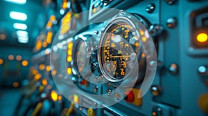 High-Tech Machinery and Control Panel of a Nuclear Power Plant