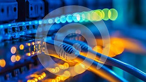 High-Tech Network Cables and Connectors in Action