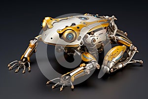 High-tech Robotized modern frog. Generate Ai photo