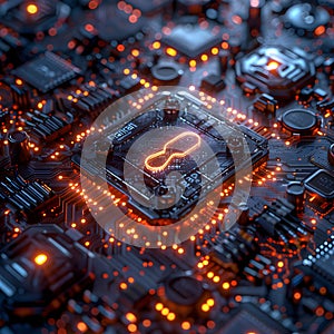 High-tech Security Background: Lock Symbol, Encryption Keys, Firewall Protection