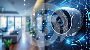 High-Tech Security Camera in Modern Office