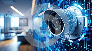 High-Tech Security Camera in Modern Office