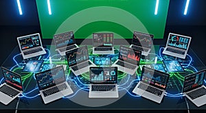 Advanced Data Analytics with Multiple Laptops and Digital Graphs