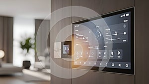 Smart Home Control Panel and Intercom System in Modern Interior