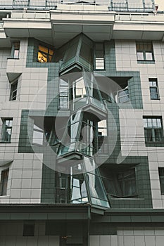 High-tech style architecture building geometry curves line