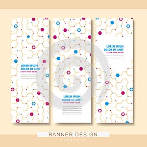 High-tech style banner template set