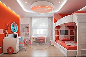 High-tech style interior of children room