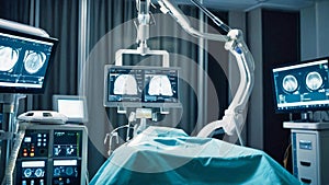 High-Tech Surgery Room: Modern Operating Theater in Clinical Setting