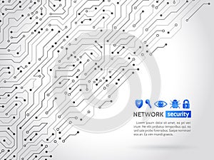 High-tech technology background texture. Network security icons