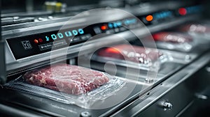 High-Tech Vacuum Sealing Machine in Meat Packaging Facility