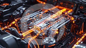 High-tech visual of automatic transmission fluid.