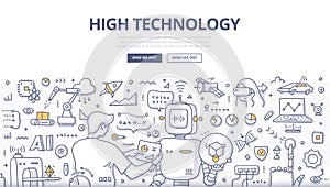 High Technology Doodle Concept Banner