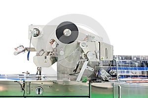 High technology and modern new automatic food and other packing machine with plastic coil for industrial commercial isolated on