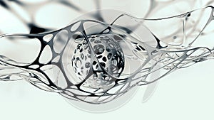 High technology and nanostructure development. 3d illustration of abstract mesh in global cyberspace