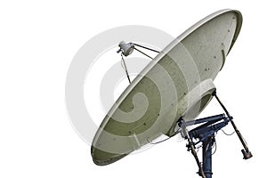 High technology satellite dish isolated on white background with clipping path