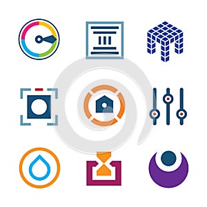 High technology settings optimization digital science developer logo icon