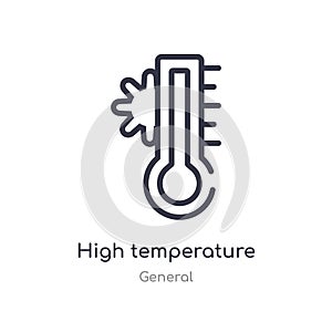 high temperature outline icon. isolated line vector illustration from general collection. editable thin stroke high temperature