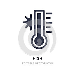 high temperature on a thermometer icon on white background. Simple element illustration from General concept