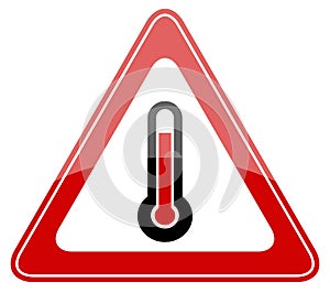 High temperature warning sign photo