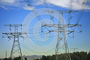 High-tension line and Transformer