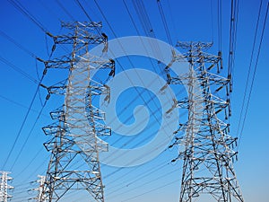 High-tension line and Transformer