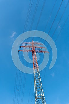 High tension Pylon and electric wire