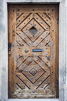 High textured medieval wood door