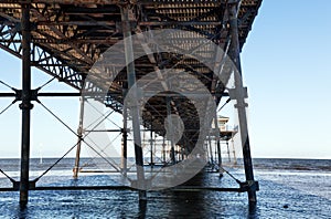 High tide at Southport pier in England