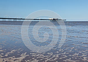 High tide at Southport pier in England