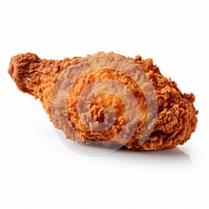 High Tonal Range Fried Chicken: Isolated On White Background