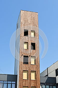 High tower for training the firefighters