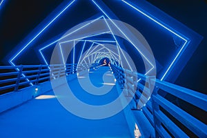 The High Trestle Trail Bridge in Boone, Iowa during the Night