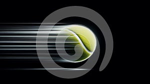 High Velocity Tennis Ball Flight on Black