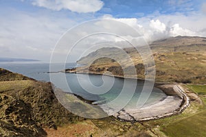 High view of calgary beach on mull