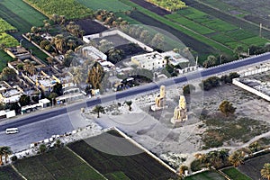 High view of colossi memnon