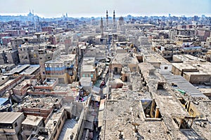 High view of the crowded arab city Cair in Egypt
