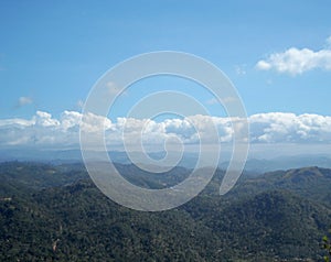 High view over a mountain range in the south Indian plateau
