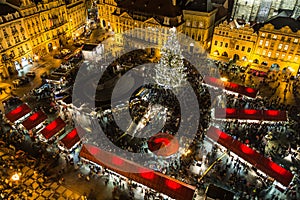 High View of Prague Christmas Market